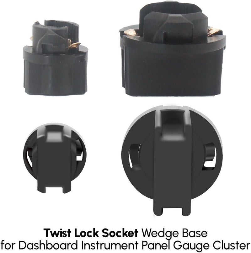 Siweex 74 T5 and 194 T10 LED Bulbs Twist Lock Socket Wedge Base for Car Dashboard Instrument Panel Gauge Cluster Bulb Replacement - Image 3